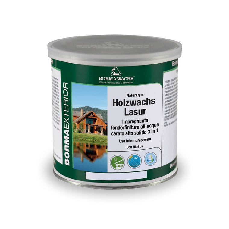 Naturaqua Holzwachs Lasur 3in1 - Su ve Wax Bazlı Yarı Örtücü Ahşap Boyası